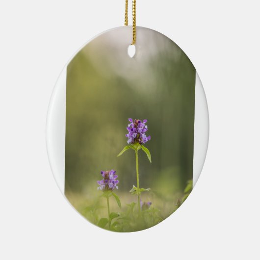 紫色の花の自然写真 セラミックオーナメント (右)