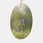 紫色の花の自然写真 セラミックオーナメント (左)