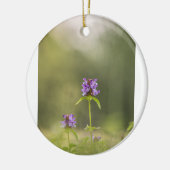 紫色の花の自然写真 セラミックオーナメント (左)