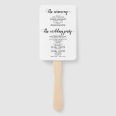 紫色の花の草書の結婚式プログラム ハンドファン (裏面)