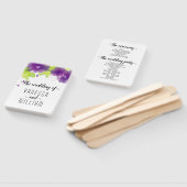 紫色の花の草書の結婚式プログラム ハンドファン (組立なし)