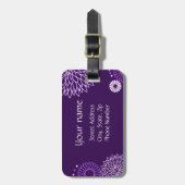 紫色の花の荷物のラベル ラゲッジタグ (正面縦)