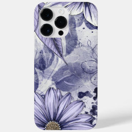 紫色の花の葉の水色手描き Case-Mate iPhone 14 PRO MAXケース
