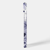 紫色の花の葉の水色手描き Case-Mate iPhoneケース (裏面 / 左)