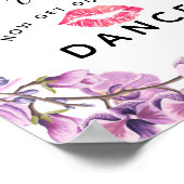 紫色の花の葉レディース結婚バスルームのサイン ポスター (角)