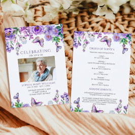 紫色の花の葬儀順 プログラム