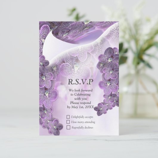 紫色の花の蘭 出欠カード (スタンド正面)