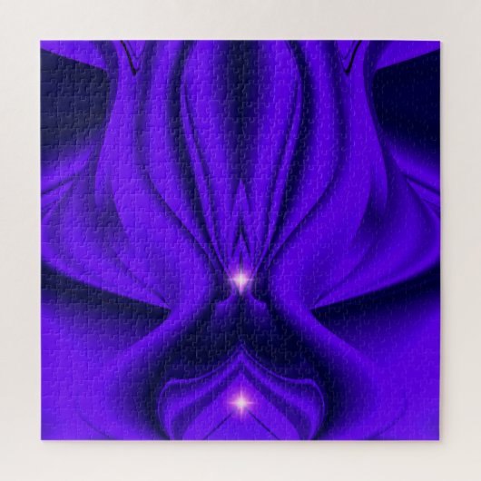 紫色の花の虹の夢、2つの星 ジグソーパズル (縦)