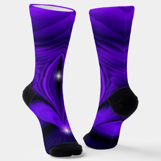 紫色の花の虹の夢、2つの星 ソックス (傾斜あり)