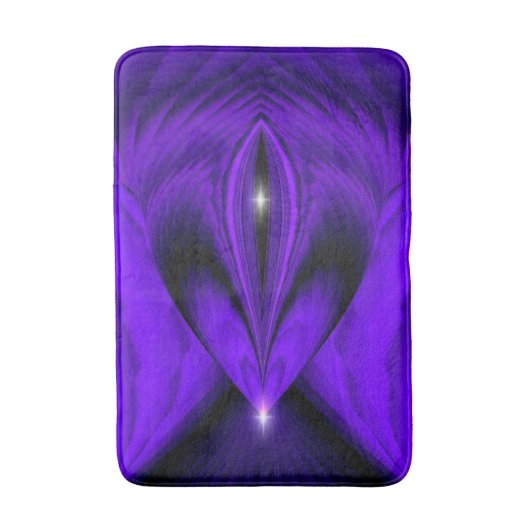 紫色の花の虹の夢、2つの星 バスマット (正面縦)