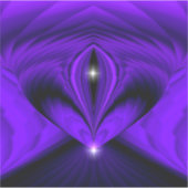 紫色の花の虹の夢、2つ星 シール (正面)