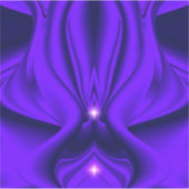 紫色の花の虹の夢、2つ星 シール (正面)