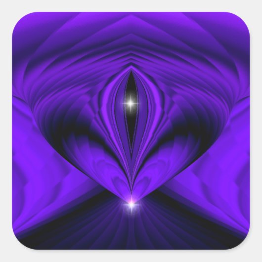 紫色の花の虹の夢、2つ星 スクエアシール (正面)