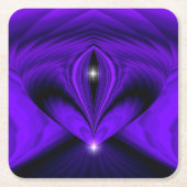 紫色の花の虹の夢、2つ星 スクエアペーパーコースター (正面)