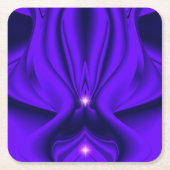 紫色の花の虹の夢、2つ星 スクエアペーパーコースター (正面)