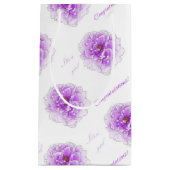 紫色の花の赤ちゃんシャワー スモールペーパーバッグ (正面)