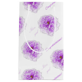 紫色の花の赤ちゃんシャワー スモールペーパーバッグ