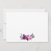 紫色の花の金ゴールドは花嫁のお茶会感謝していしています サンキューカード (裏面)