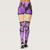 紫色の花の錯覚レギンス レギンス (裏面)