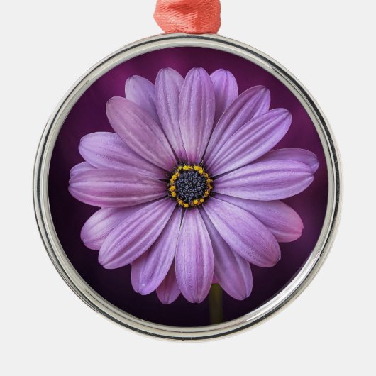 紫色の花の開花セラミックオーナメント メタルオーナメント (正面)