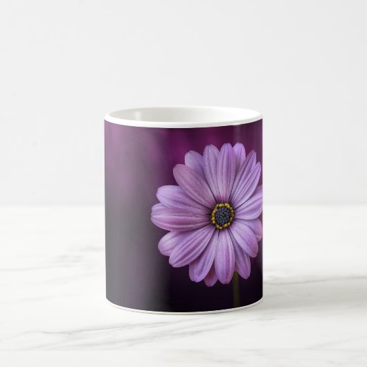 紫色の花の開花 コーヒーマグカップ (中央)