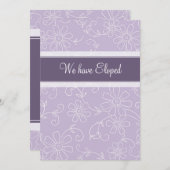 紫色の花の駆け落ちの発表カード 案内状 (正面/裏面)