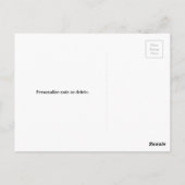 紫色の花の黒と白のストリップ ポストカード (裏面)