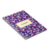 紫色の花の3色の表面パターン ノートブック (右側)