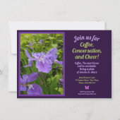 紫色の花のsipコー祝ヒーモーニングガーデン 招待状 (裏面)