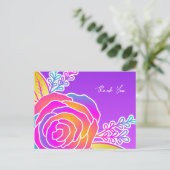 紫色の花はがき、グラデーションバラスタイル シーズンポストカード (スタンド正面)