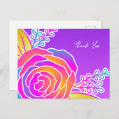 紫色の花はがき、グラデーションバラスタイル シーズンポストカード (正面/裏面)