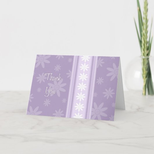 紫色の花はフラワー・ガールカード感謝していしています サンキューカード (正面)