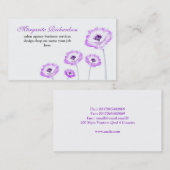 紫色の花は白くエレガントな名刺活気付きます 名刺 (正面/裏面)