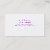 紫色の花は白くエレガントな名刺活気付きます 名刺 (裏面)