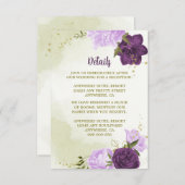 紫色の花は緑離れ色 エンクロージャーカード (正面/裏面)