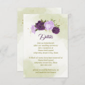 紫色の花は緑離れ色 エンクロージャーカード (正面/裏面)