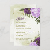 紫色の花は緑離れ色 エンクロージャーカード (正面/裏面)