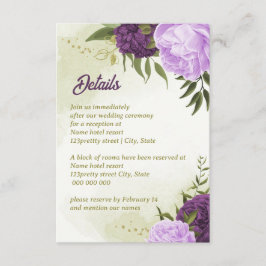 紫色の花は緑離れ色 エンクロージャーカード