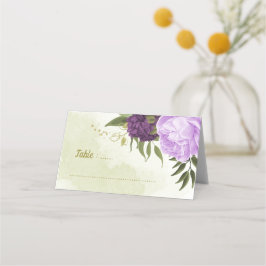 紫色の花は緑離れ色 プレイスカード