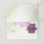 紫色の花は緑離れ色 プレイスカード (外部開封)