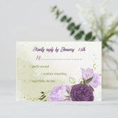 紫色の花は緑離れ色 出欠カード (スタンド正面)