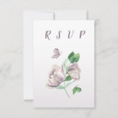 紫色の花は緑離れ色 出欠カード (裏面)