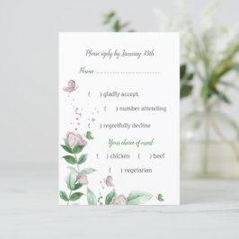 紫色の花は緑離れ色 出欠カード