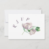 紫色の花は緑離れ色 出欠カード (裏面)