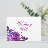 紫色の花は良く願っている。結婚挿入カード エンクロージャーカード (スタンド正面)