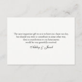 紫色の花は良く願っている。結婚挿入カード エンクロージャーカード (裏面)