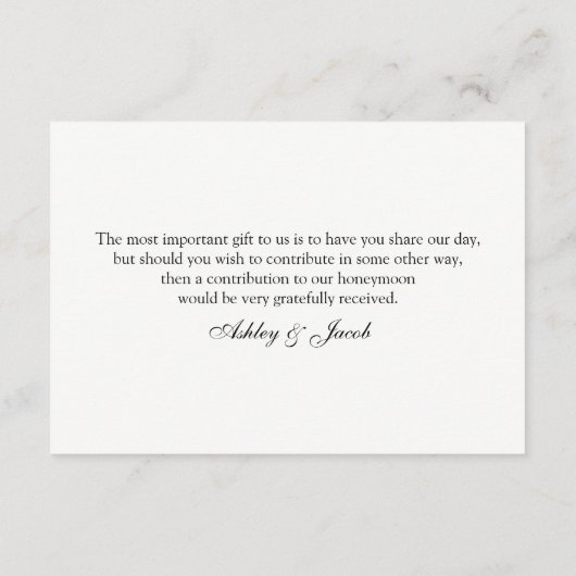 紫色の花は良く願っている。結婚挿入カード エンクロージャーカード (裏面)