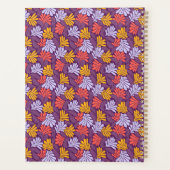 紫色の花びら模様スパイラルジャーナル プランナー手帳 (裏面)