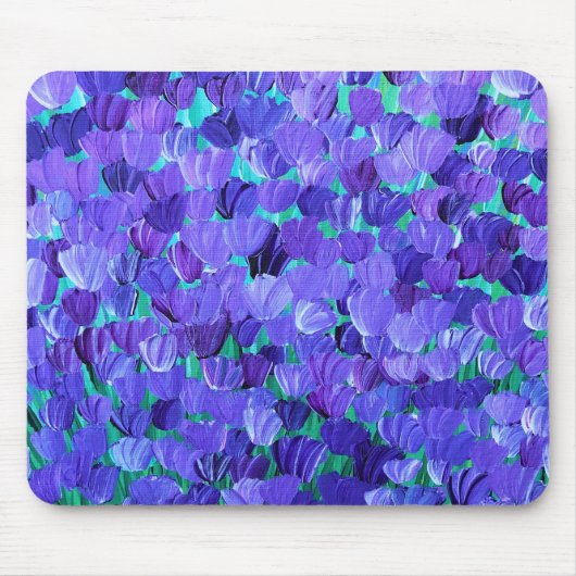 紫色の花びら マウスパッド (正面)