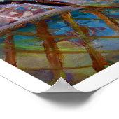 紫色の花をボウルに入れた印象派のプリント ポスター (角)